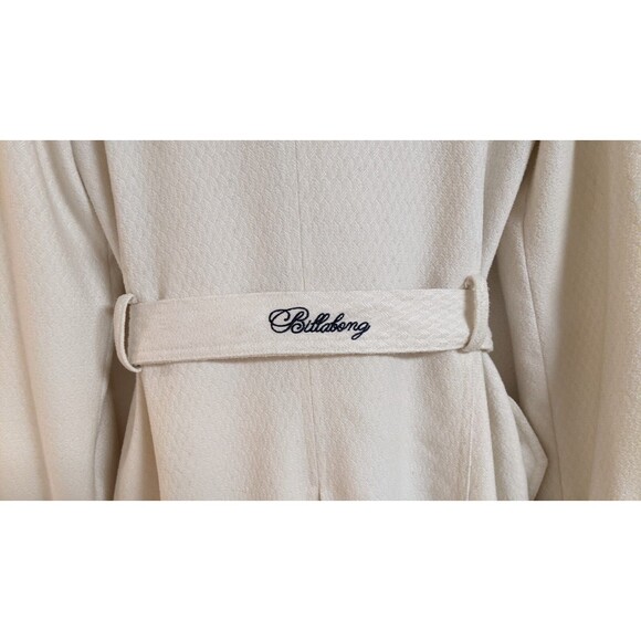 Women's BILLABONG Cotton/Poly Cream Color Double Breasted Belted Coat Size 12 - Picture 7 of 13